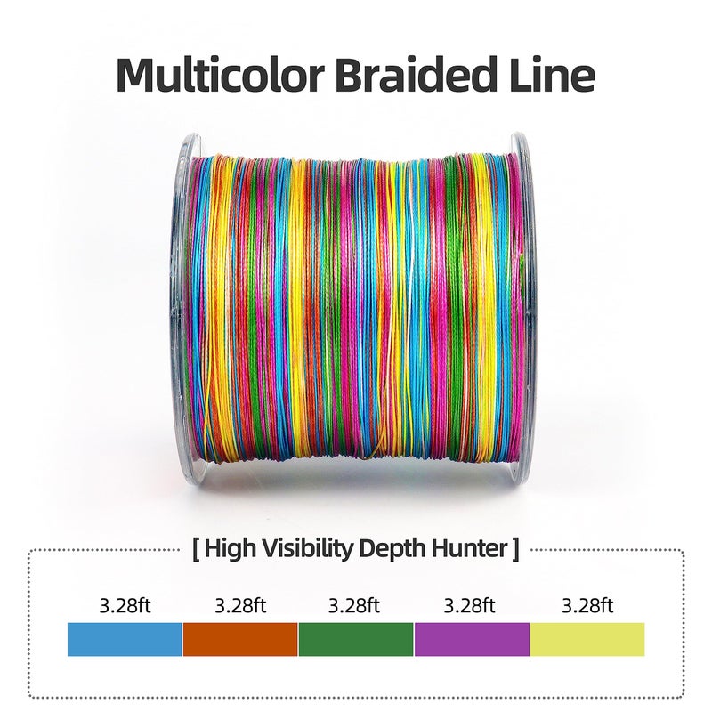 RUNCL Braided Fishing Line, 8 Strand Abrasion Resistant Fishing Line Braid, Super Durable, Smooth Casting, Zero Stretch, Smaller Diameter, Hi Vis, 328-1093 Yards, 12-100LB(40LB,546yds) - Image 4